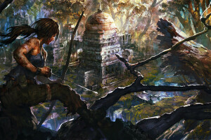 arte, danciao, jogos, menina, Lara Croft, Tomb Raider, de luxo