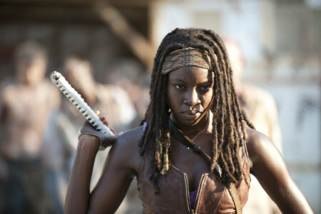 kol, Danai Gurira, Danaus Gurira, bak, Michonne, seri, The Walking Dead