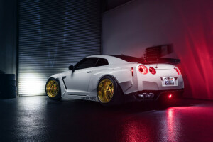 Garage, GT-R, Imperial, light, Nissan, Rear, white, Works