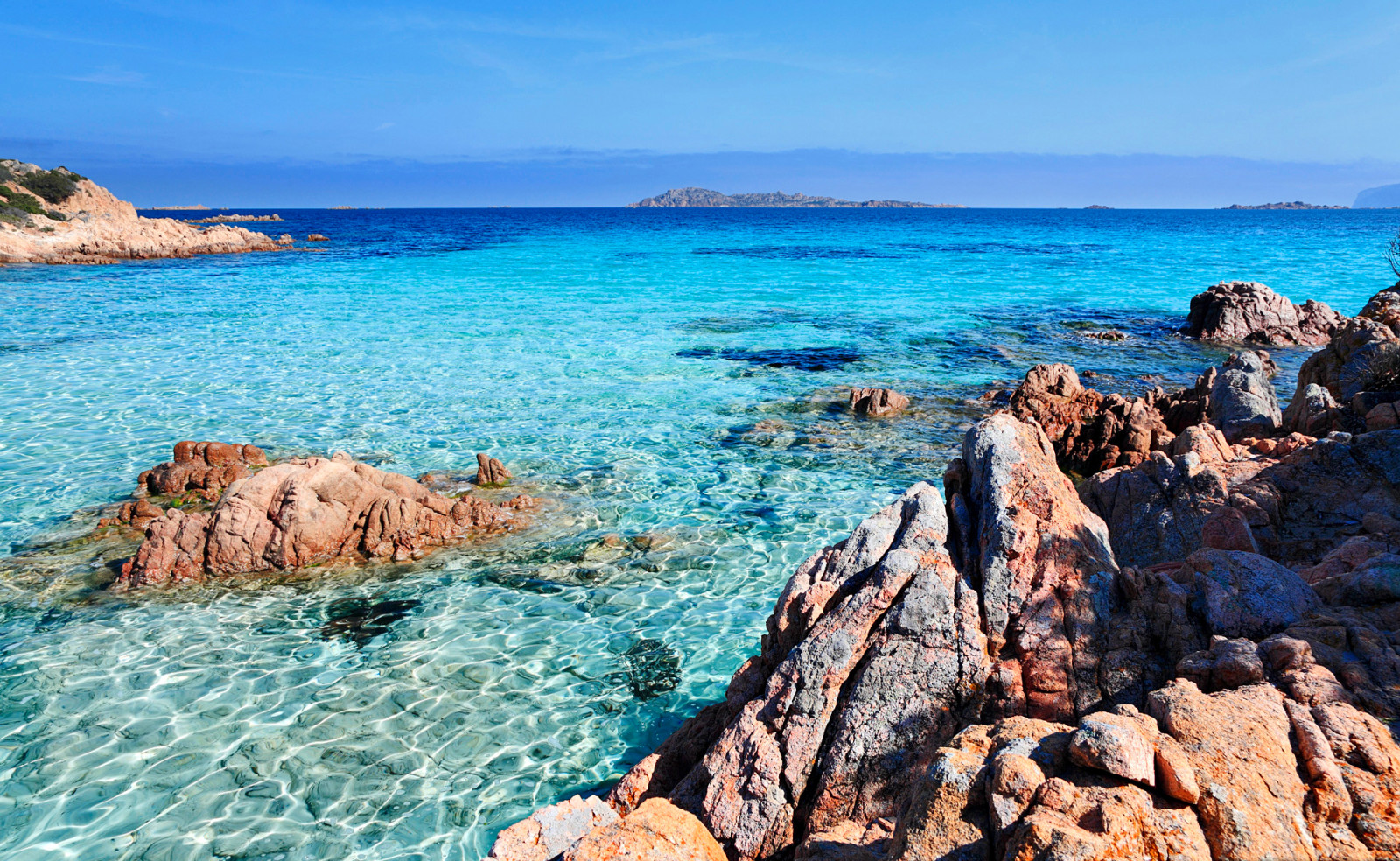 el cielo, Bahía, piedras, mar, rocas, horizonte