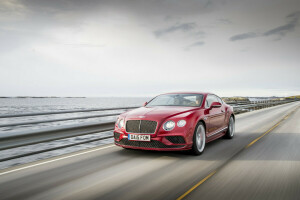 2015, Bentley, Continental, rojo, velocidad