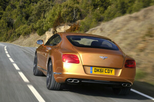 Bentley, coupe, montagnes, route