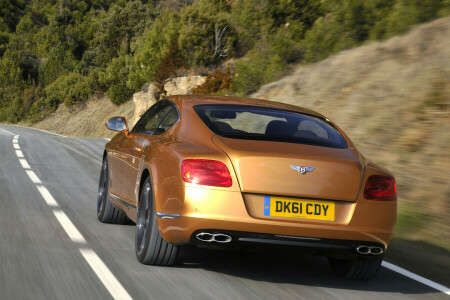 Bentley, cupé, montañas, la carretera