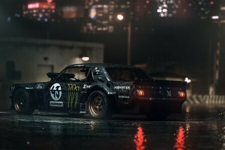 1965, 845 hp, karanlık, Ford, atletizm yarışması, Hoonicorn, Ken Block, yabani at