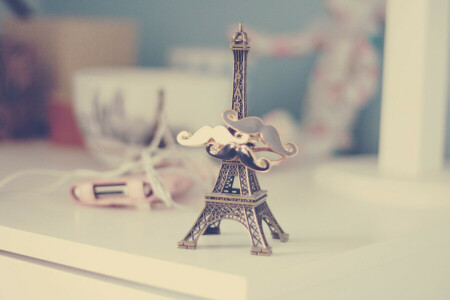 Eiffel Tower, figure, mustache