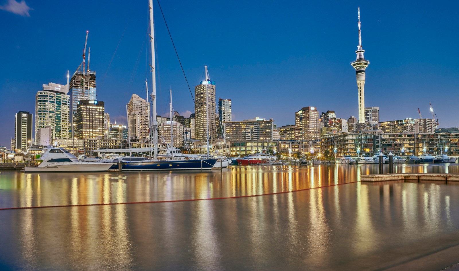 yachter, skyskrapere, hjem, bygning, Havn, New Zealand, Auckland, Westhaven Marina