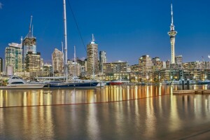 Auckland, budova, Přístav, Domov, Nový Zéland, mrakodrapy, Westhaven Marina, jachty