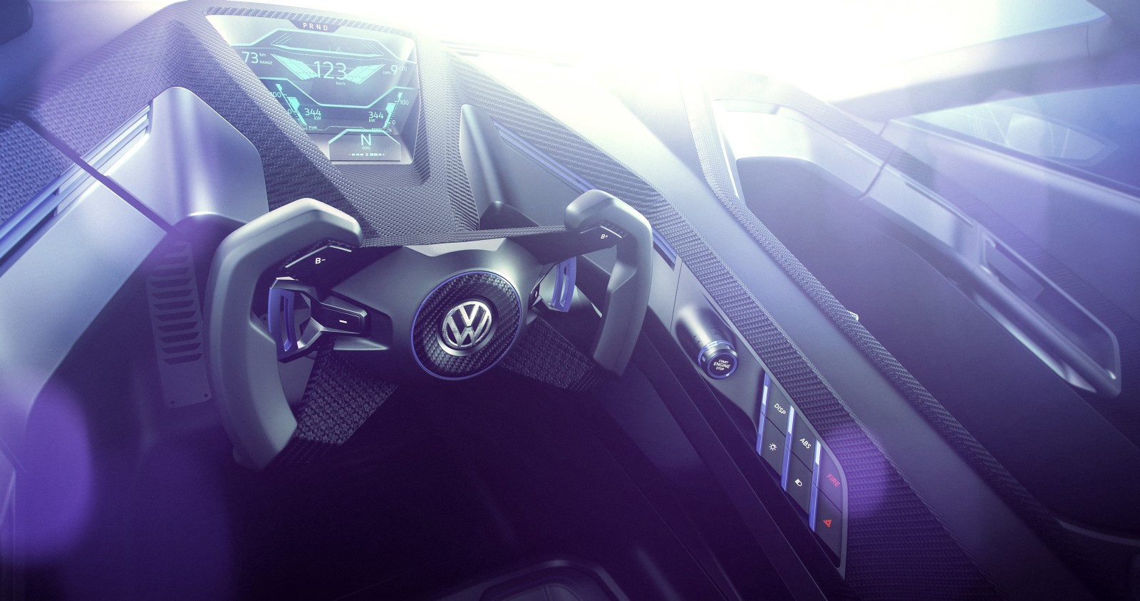 interior, Concept, sport, Volkswagen, Golf, The wheel, torpedo, GTE