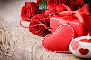 regalo, cuore, amore, romantico, Rose, San Valentino