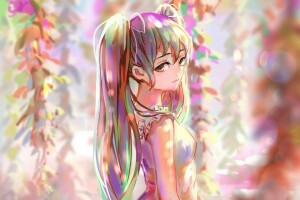 anime, art, Couleur, fille, Hatsune Miku, tristesse, sishenfan, vocaloid