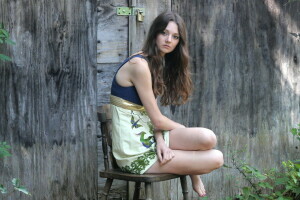 chair, girl, portrait