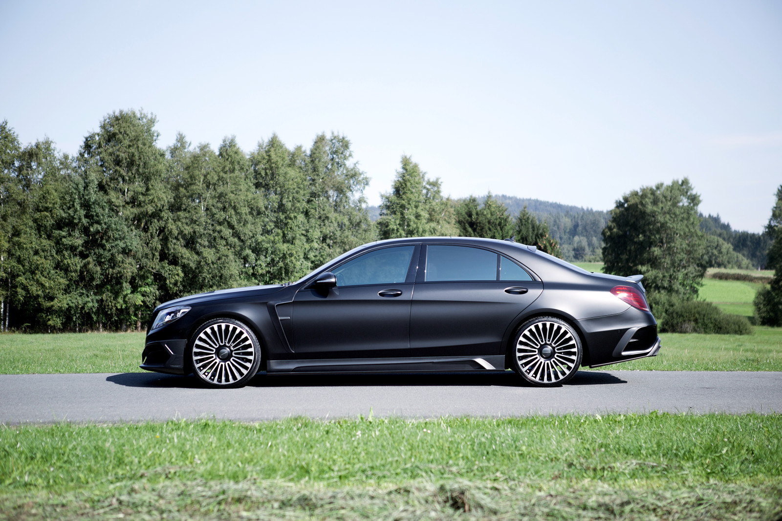 black, Mercedes-Benz, Mercedes, side, W222, Mansory, Matt, 2015