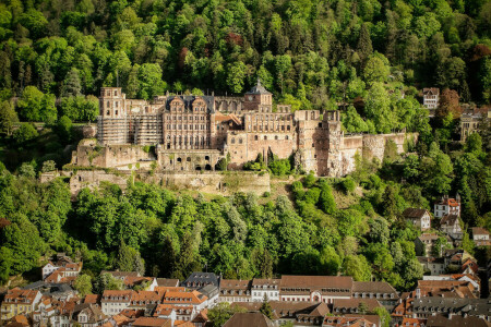 castle, forest, Germany, home, trees