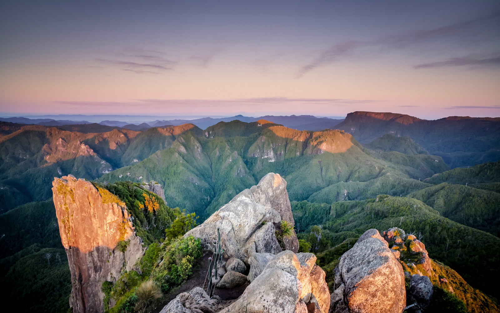 nature, landscape, stones, greens, clouds, mountains, view