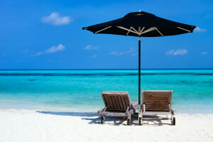 plage, la nature, le sable, mer, ciel, été