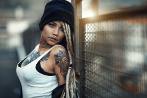 Alessandro Di Cicco, kropp, dreadlocks, pike, hatt, Mike, Maleri, fotograf