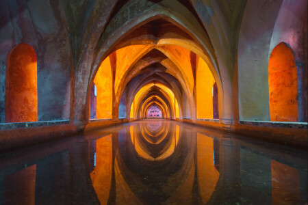 Alcazar, couleurs, conception, Séville, formes