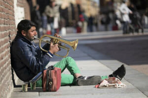 personas, tubo, calle