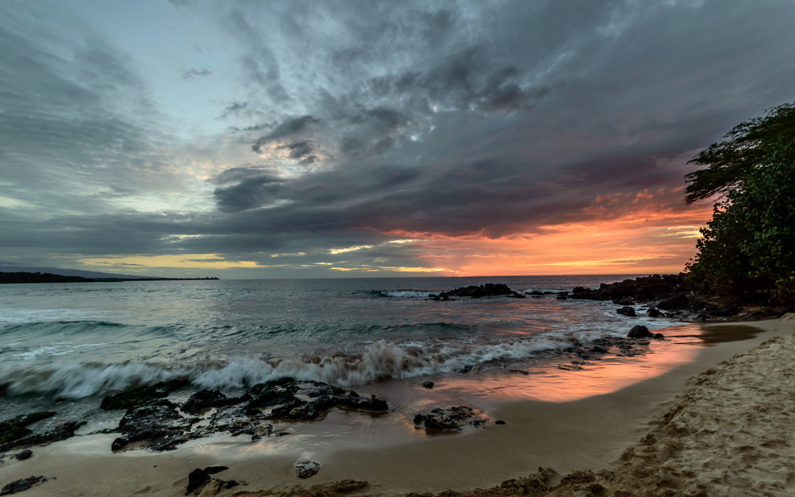 sunset, landscape, sea