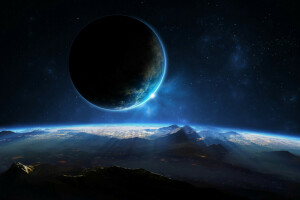 Landschaft, Planet, sci fi, Raum, Aussicht