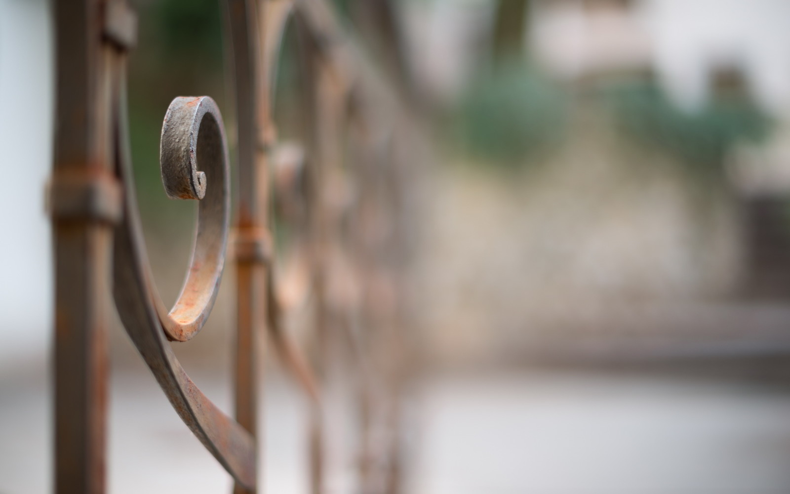 straat, macro, het hek