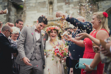 convidados, feriado, pessoas, a noiva, o noivo, Casamento