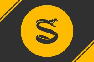 logotipo, serpente, splyce csgo, amarelo