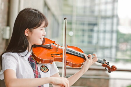 menina, Música, violino