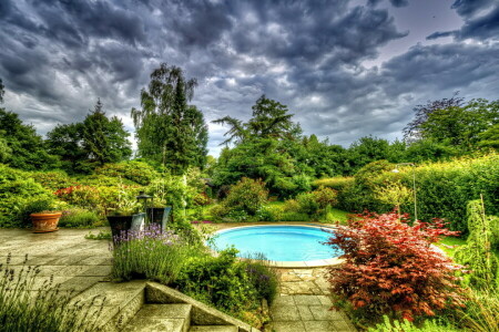 flores, Kusti, piscina, quinielas., arboles