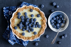 berries, blueberries, Pie