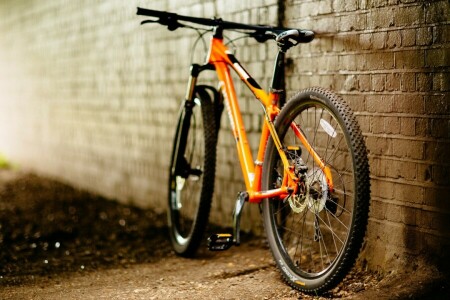 bicicleta, rua, a cidade, parede