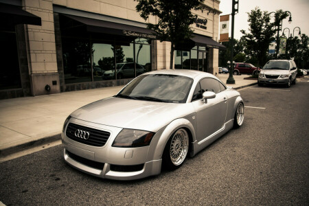 Audi, Silver, Stance, street