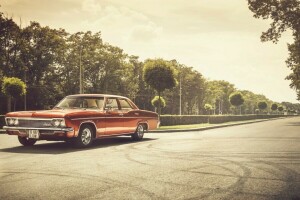 1966, Impala, luces, la carretera, sombra, rueda