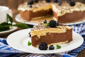 cake, chocolate, cream, souffle