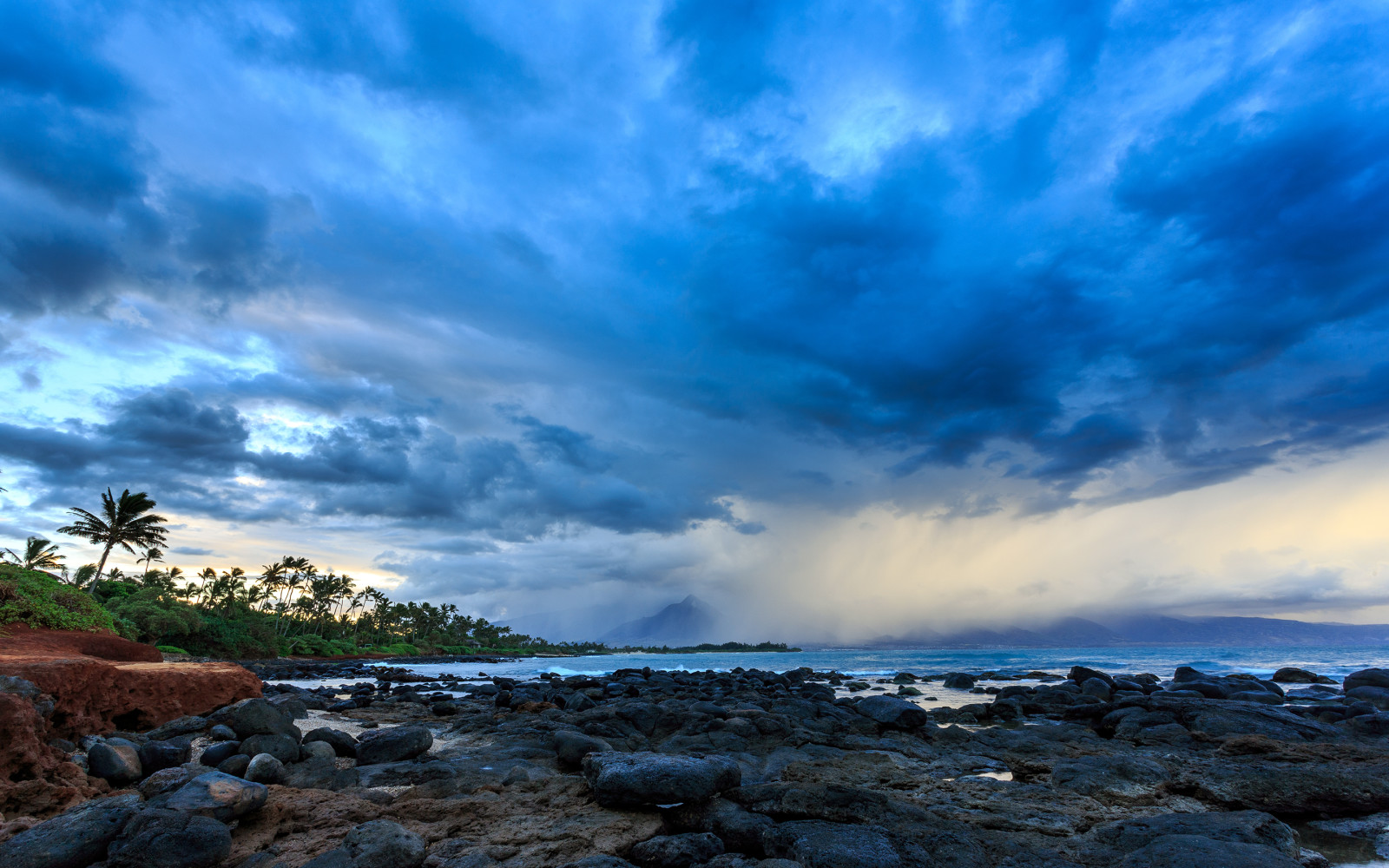 Natur, Der Ozean, Sturm, Palmen, Hawaii