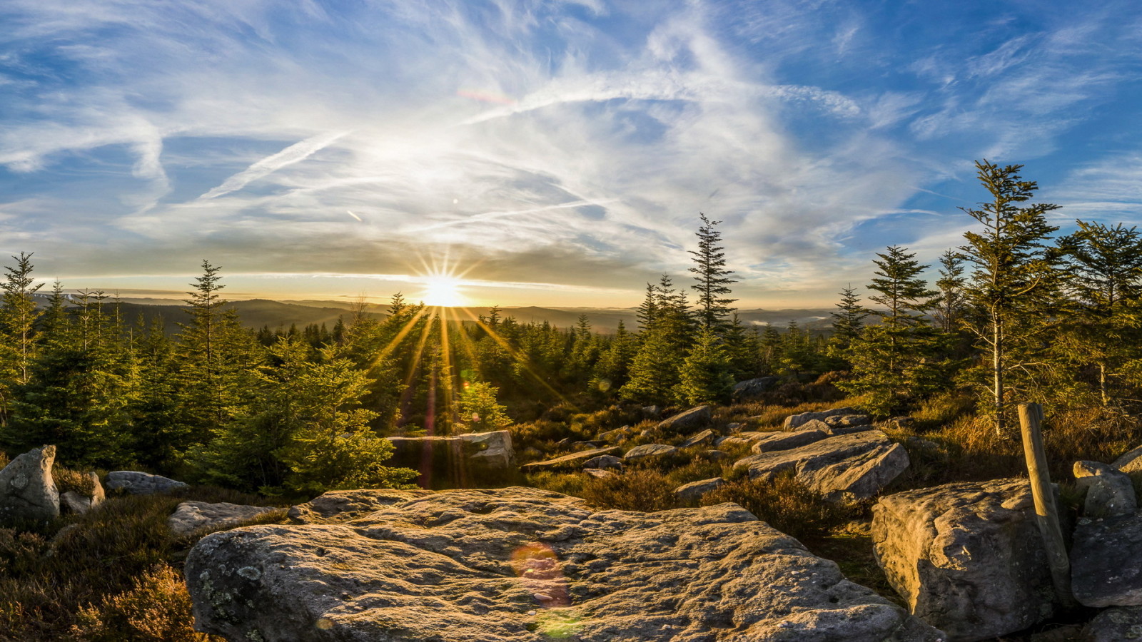 natureza, panorama, França, Vosges, prever