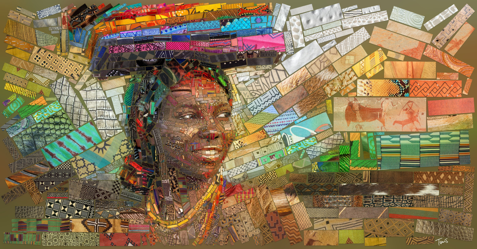 antecedentes, ilustración, África, mosaico