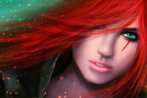 Katarina, League of Legends, lol, red, The Sinister Blade