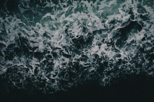 sea foam, troubled sea, water