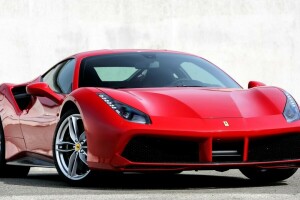 2015, 488 GTB, ferrari, rouge, supercar