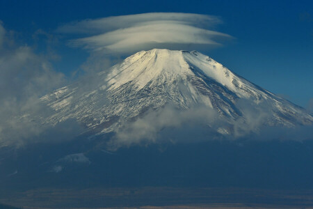 moln, Japan, berget Fuji, himmelen