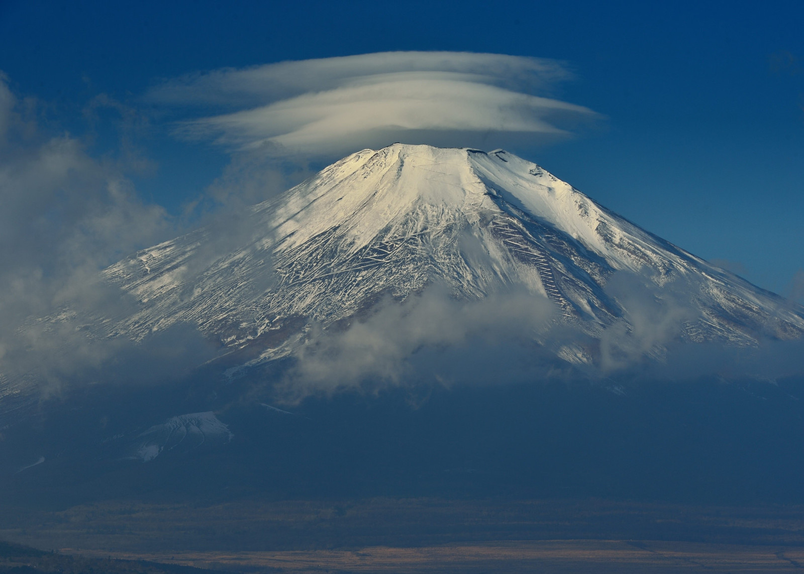 niebo, chmury, Japonia, góra Fuji