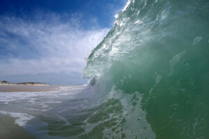 sea, shore, the sky, wave