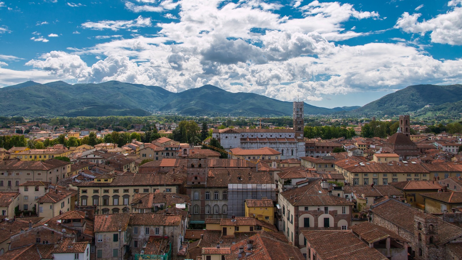 munţi, Acasă, Italia, panoramă, clădire, acoperiş, Toscana, Lucca