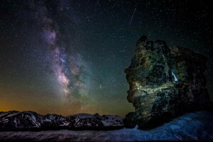 mountains, night, stars, the milky way, the sky