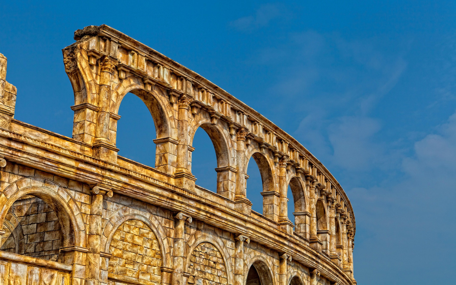 de lucht, Colosseum, ruïnes, amfitheater