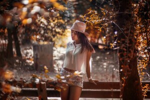 l'automne, fille, ambiance