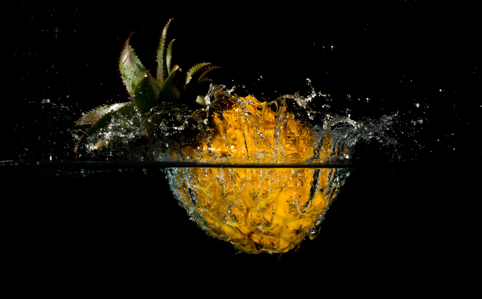 acqua, schizzare, ananas, spruzzo, il frutto