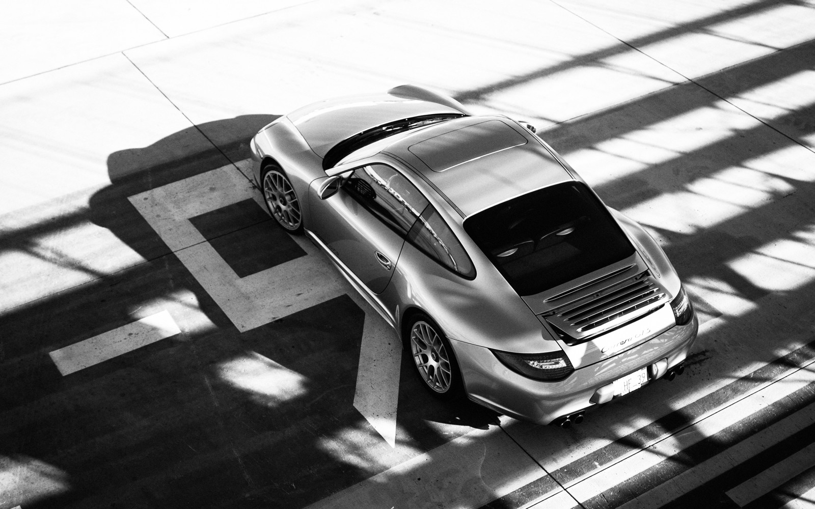 black and white, supercar, Porsche, Carrera