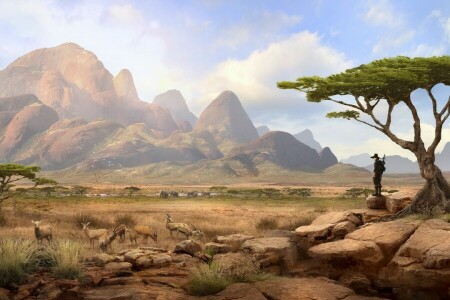 Africa Landscape, montagne, Savana, Solomon Kane, viaggiatore